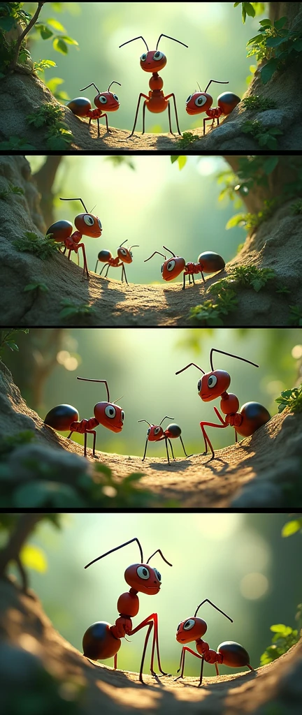 Game enterprise brand official website，strategy game，Little Ant Kingdom，Clarity，Green and white webpage，Real Ants，The story of ants，Ant nests，Realistic Ant，Gaming websites，3D realistic style，reference：dribbble，Behance and other avant-garde web design creativity，Novel typography，High-end typesetting solutions，Advanced typography，Banner picture game font says：The Ants: Underground Kingdom The World's First Ant Strategy Games，