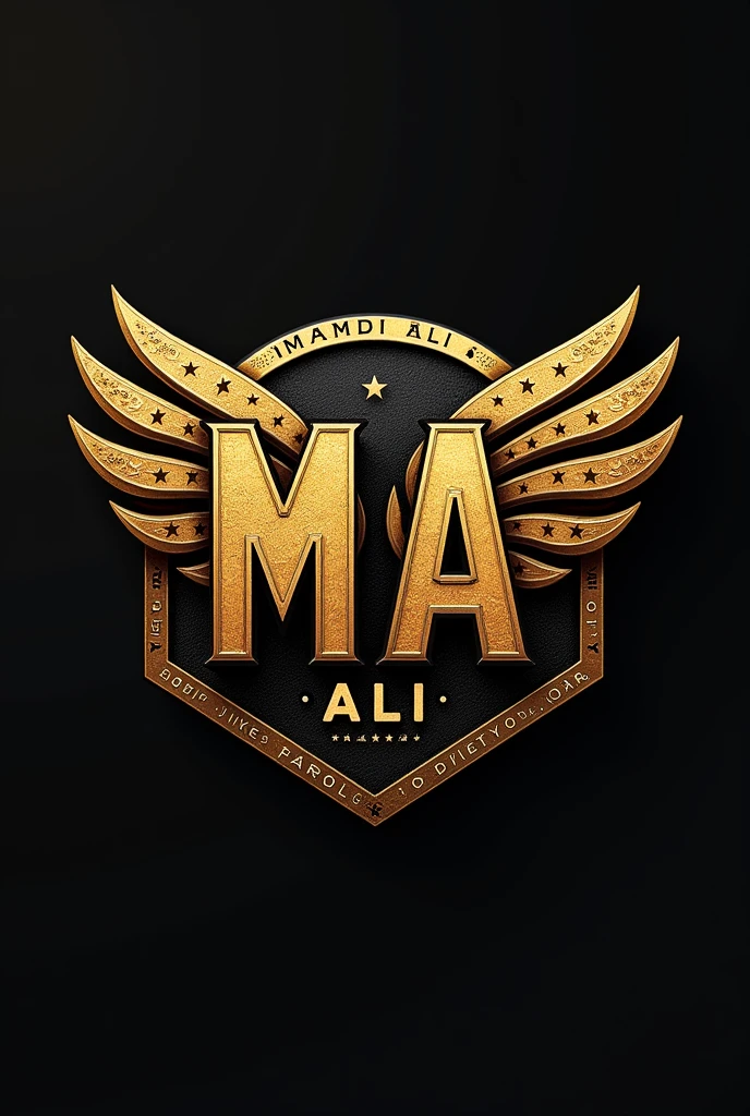 Design this logo
"Design a logo that incorporates the initials 'MA' (for Muhammad Ali) in a bold, championship belt-inspired design, with a pair of wings or a butterfly element integrated into the typography, symbolizing Ali's iconic phrase 'Float like a butterfly, sting like a bee.' The logo should be strong, confident, and dynamic, reflecting the boxing legend's spirit and legacy."