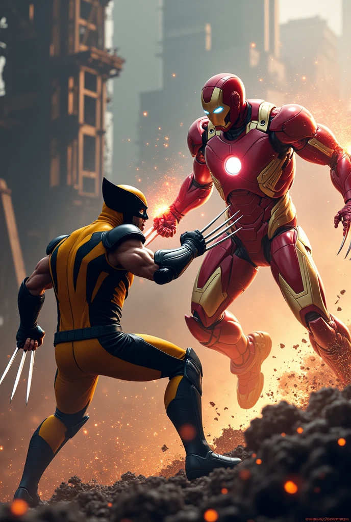 Create real perfect form marvel wolverine vs ironman