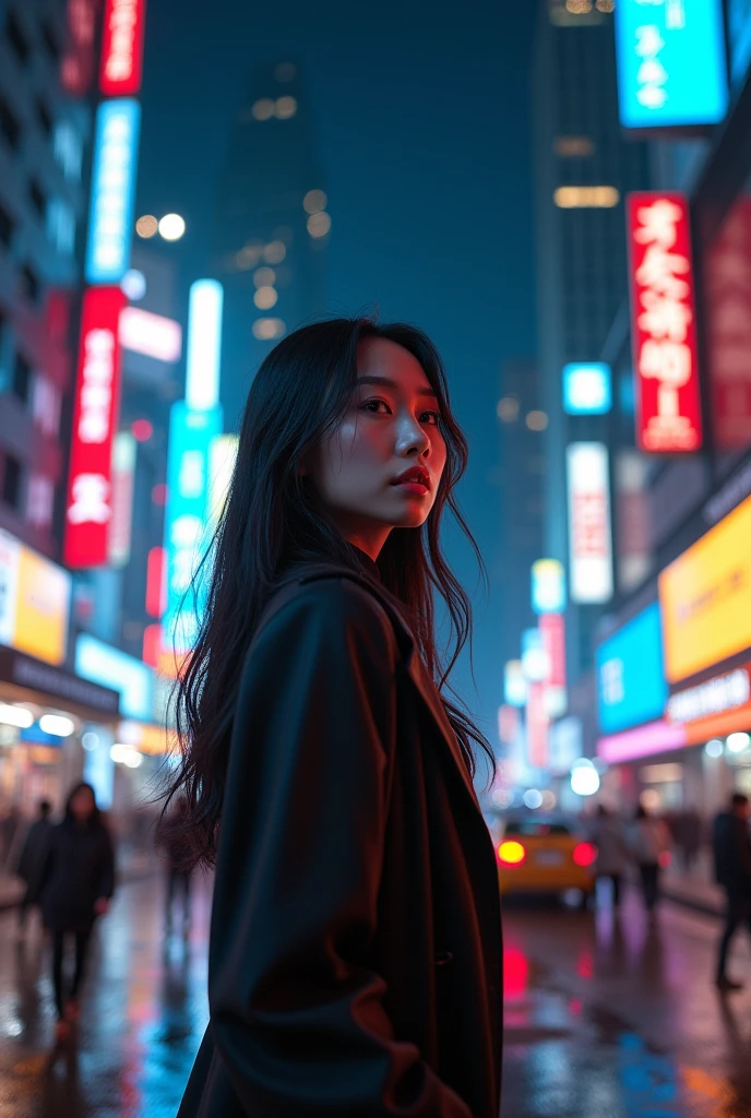 girl City Night Head Asian