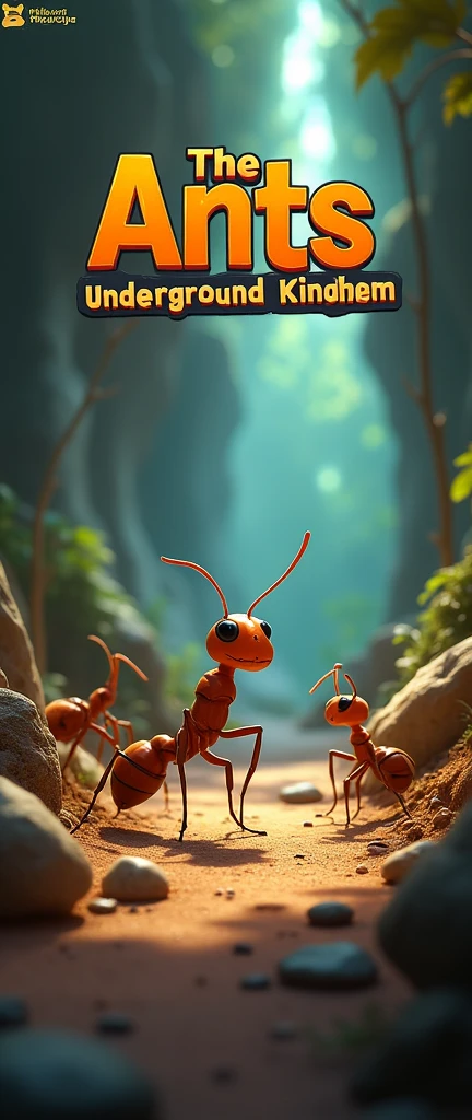 Game enterprise brand official website，strategy game，Little Ant Kingdom，Real ants，Realistic Ant，Gaming websites，3D realistic style，reference：dribbble，Behance and other avant-garde web design creativity，Novel typography，High-end typesetting solutions，Banner picture game font says：The Ants: Underground Kingdom The World's First Ant Strategy Games，