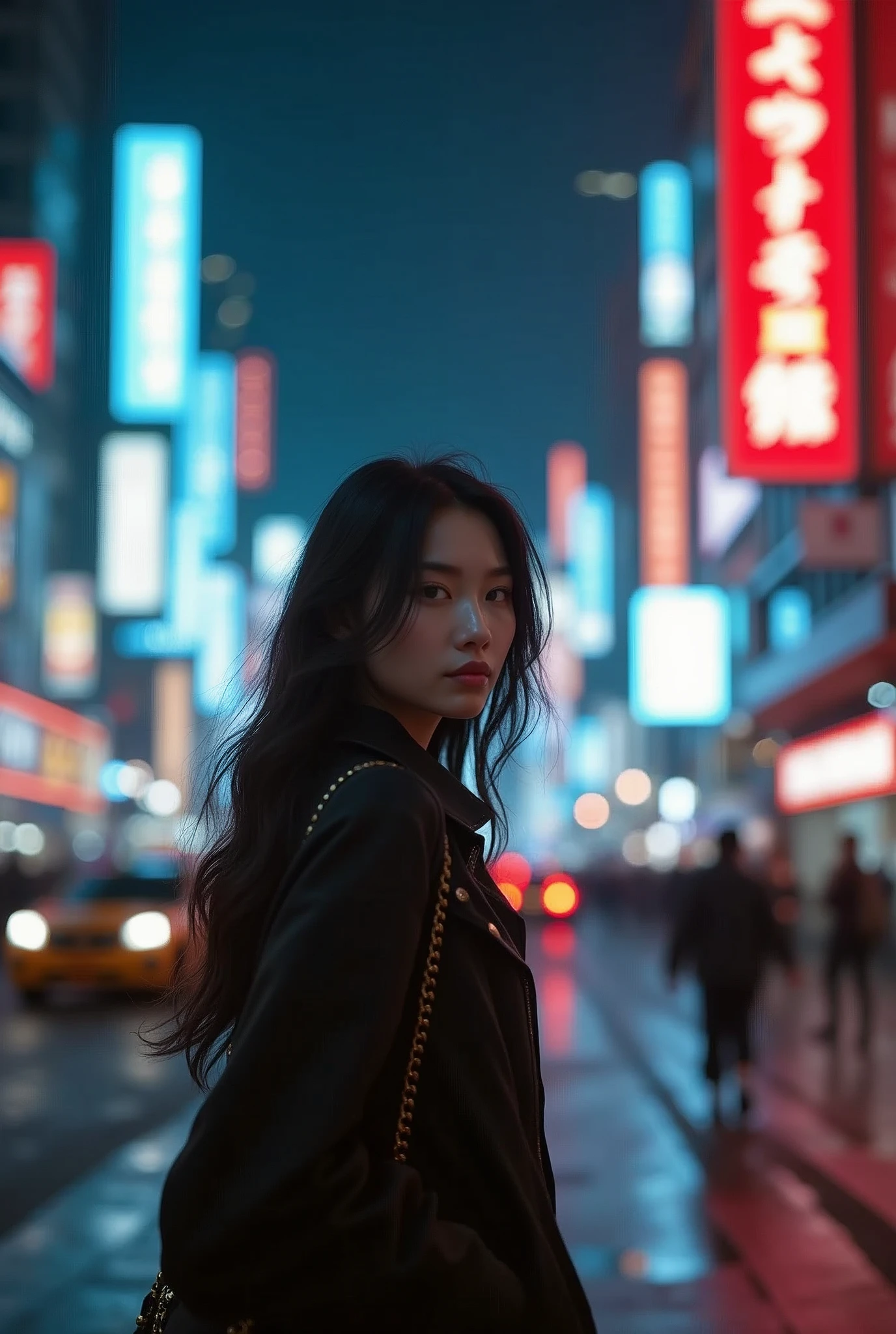 girl City Night Head Asian