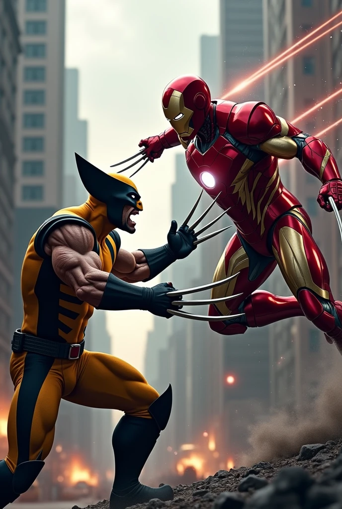 Create real perfect form marvel wolverine vs ironman