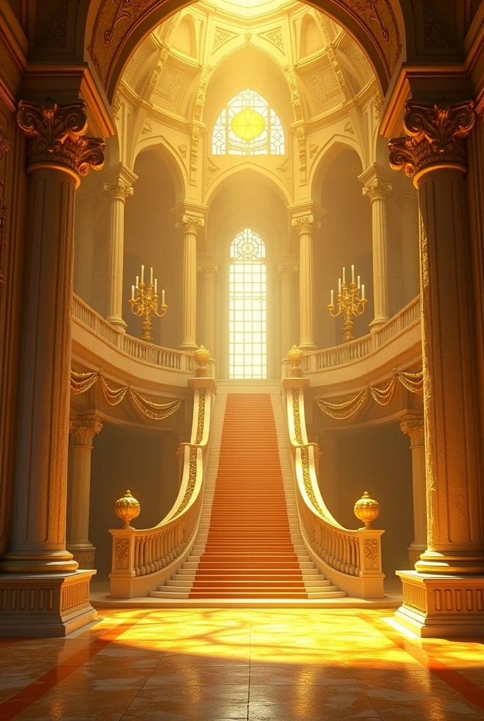 realistic yellow fantastic interior castle