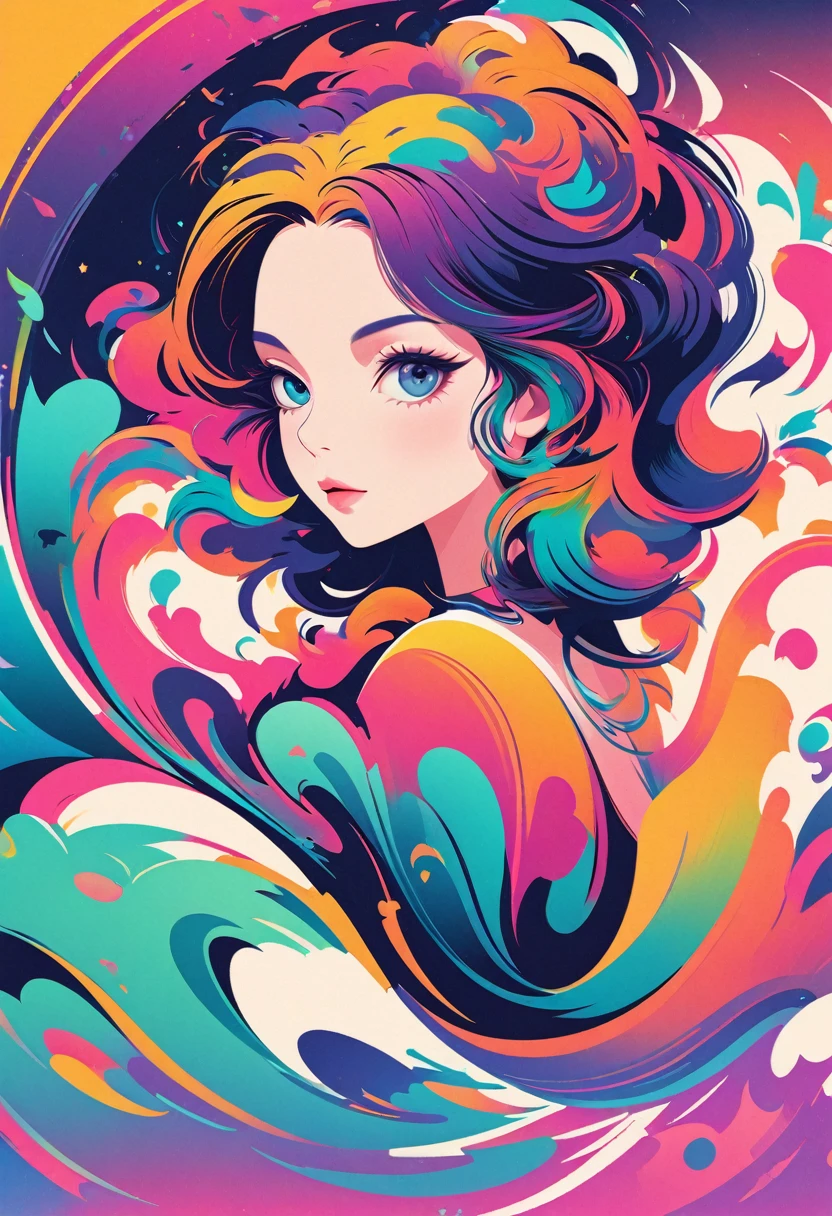 (vector art:1.5),a poster，In the background is a colorfull abstract , pale gradient design, minimal background, simple background, solid color background, beautiful gradient, iPhone 15 background, Vibrant colors with smooth gradients, Simple background, Simple and clean illustration, 4k high definition illustration wallpaper, poster background, by Cheng Jiasui, abstract scene design