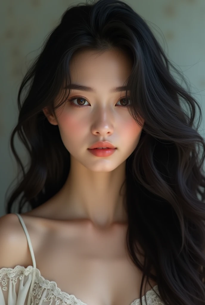 beautiful 17 year old girl white skinned and black flair hair