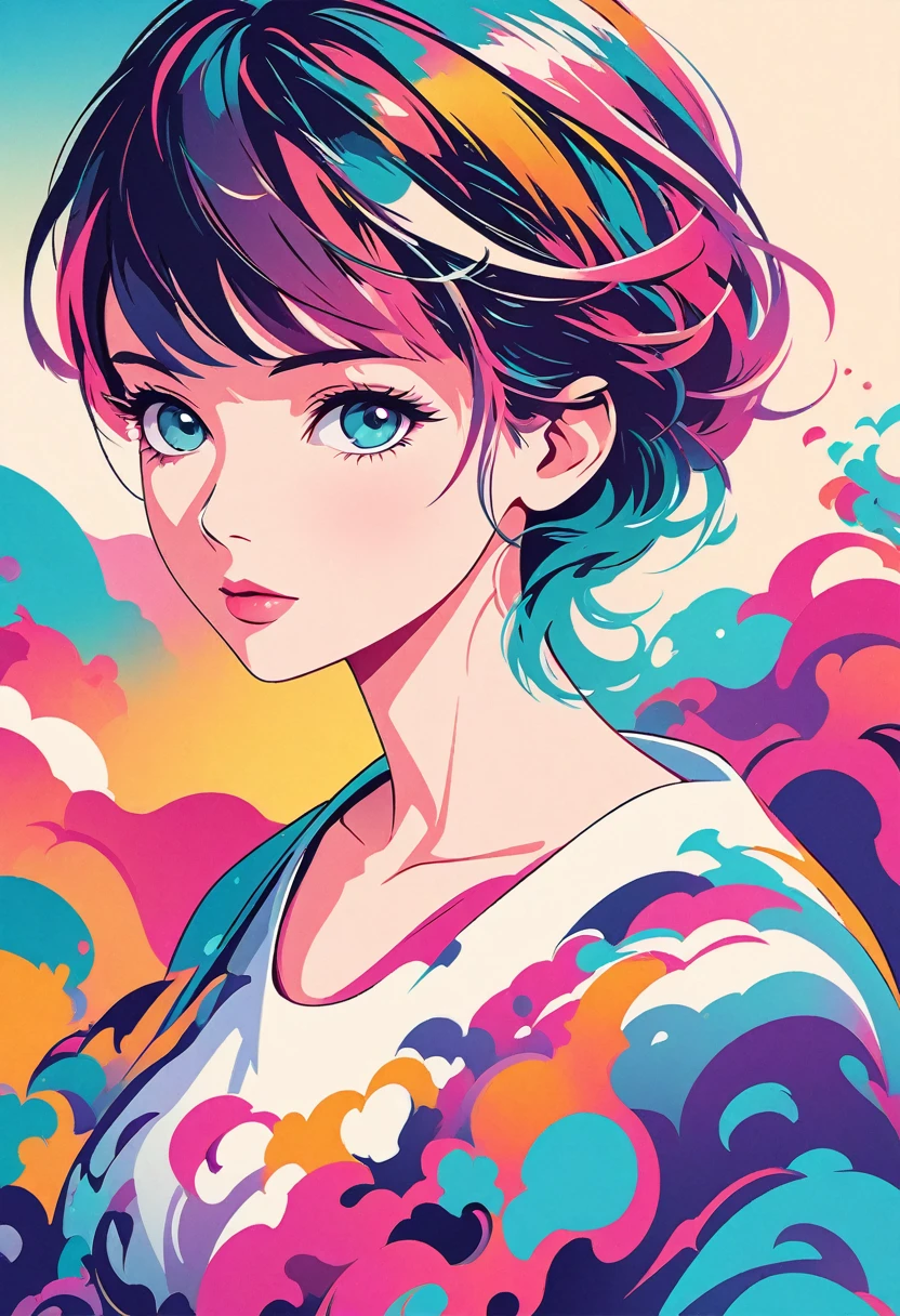 (vector art:1.5),a poster,In the background is a colorfull abstract , pale gradient design, minimal background, simple background, solid color background, beautiful gradient,, Vibrant colors with smooth gradients, Simple background, Simple and clean illustration, 4k high definition illustration wallpaper, poster background