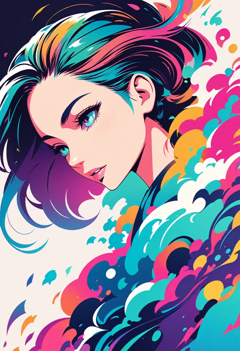 (vector art:1.5),a poster,In the background is a colorfull abstract , pale gradient design, minimal background, simple background, solid color background, beautiful gradient,, Vibrant colors with smooth gradients, Simple background, Simple and clean illustration, 4k high definition illustration wallpaper, poster background
