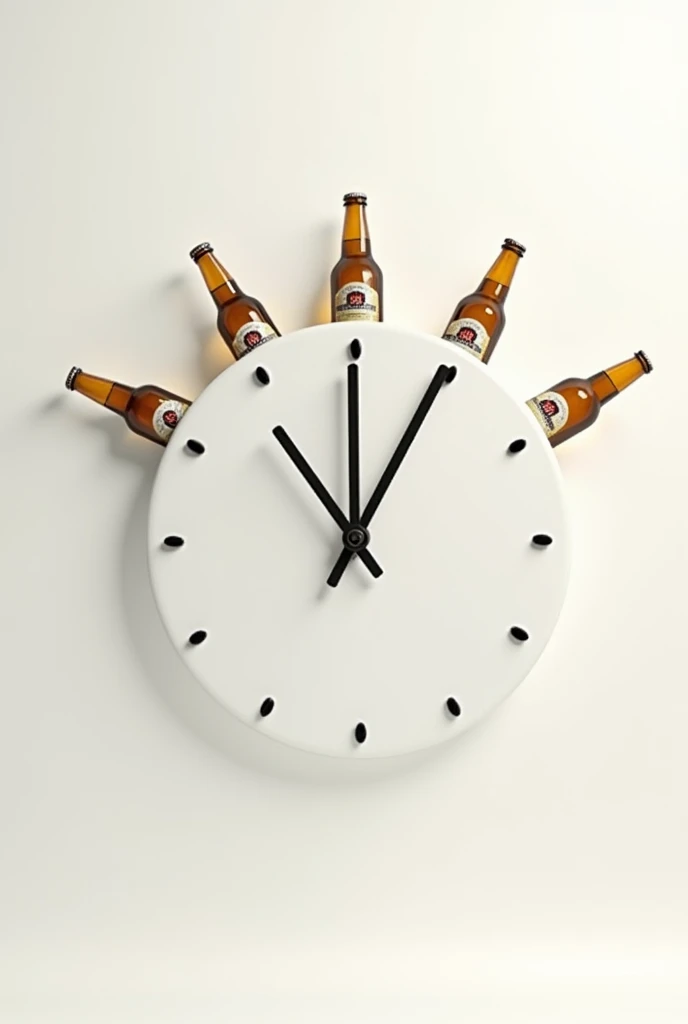 Make a clock png pointing to 06:00 o'clock in the morning with beer bottles instead of clock hands