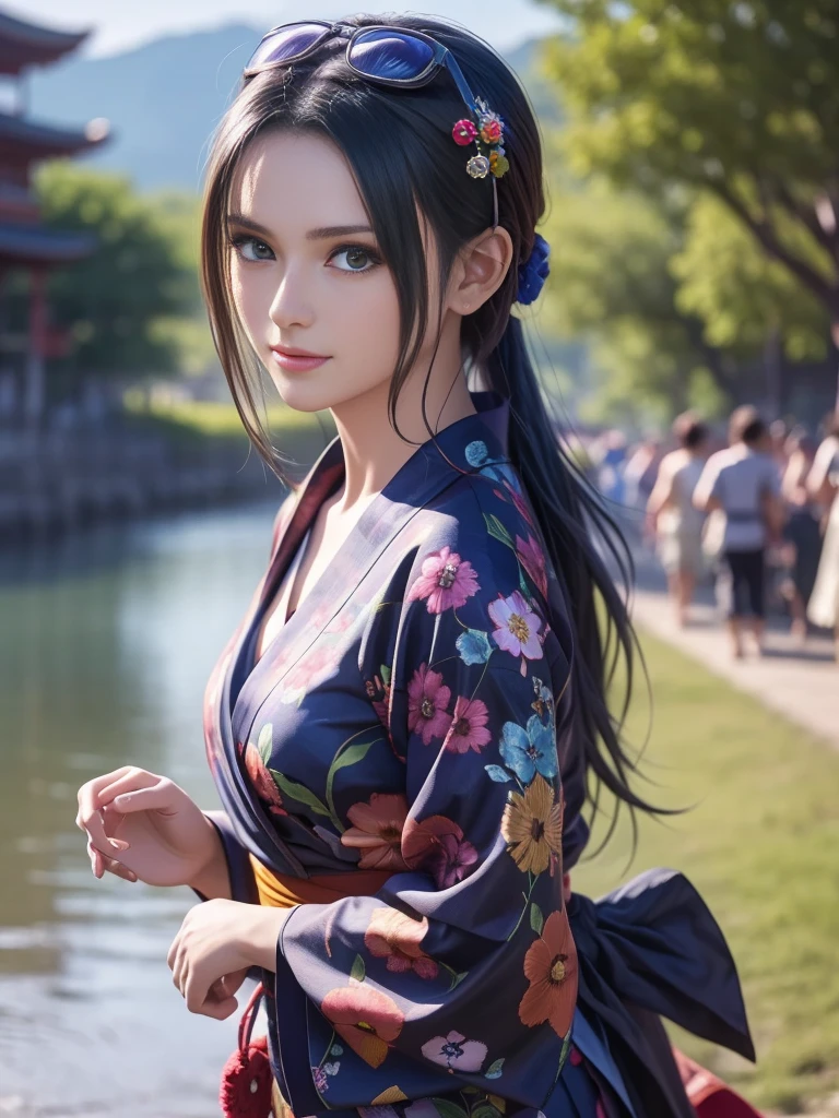Highly detailed CG Unity 8K wallpapers, Highest quality, Very detailed, Very detailedかわいい, Age 25, Summer festival, yukata, valley,