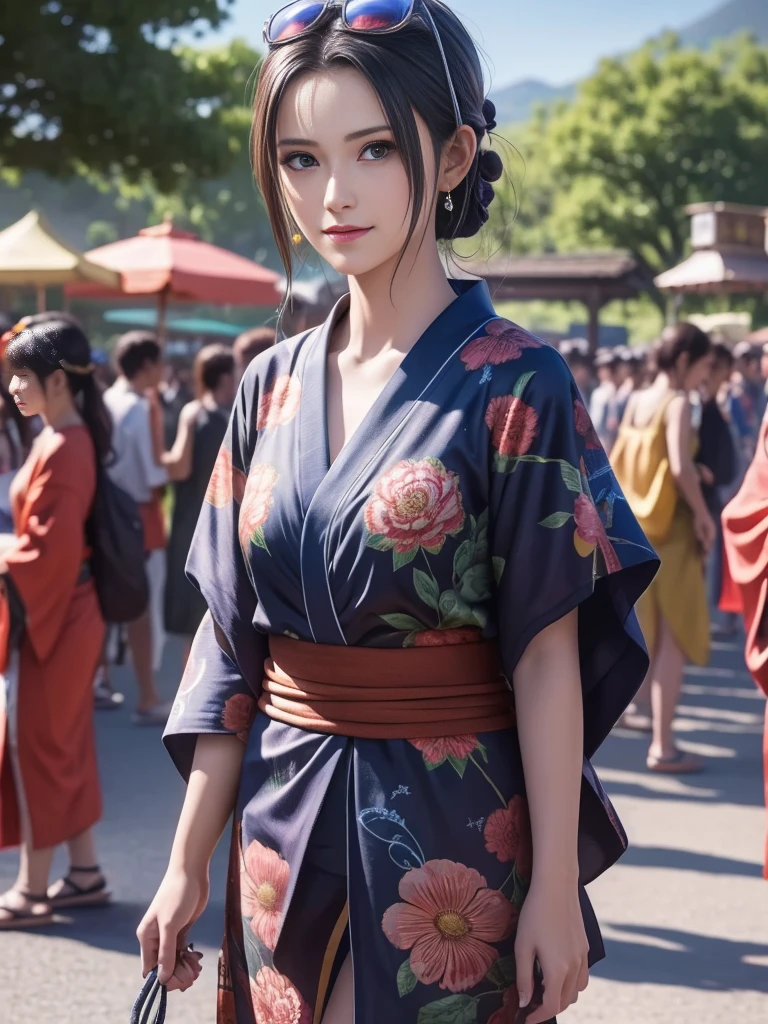 Highly detailed CG Unity 8K wallpapers, Highest quality, Very detailed, Very detailedかわいい, Age 25, Summer festival, yukata, valley,