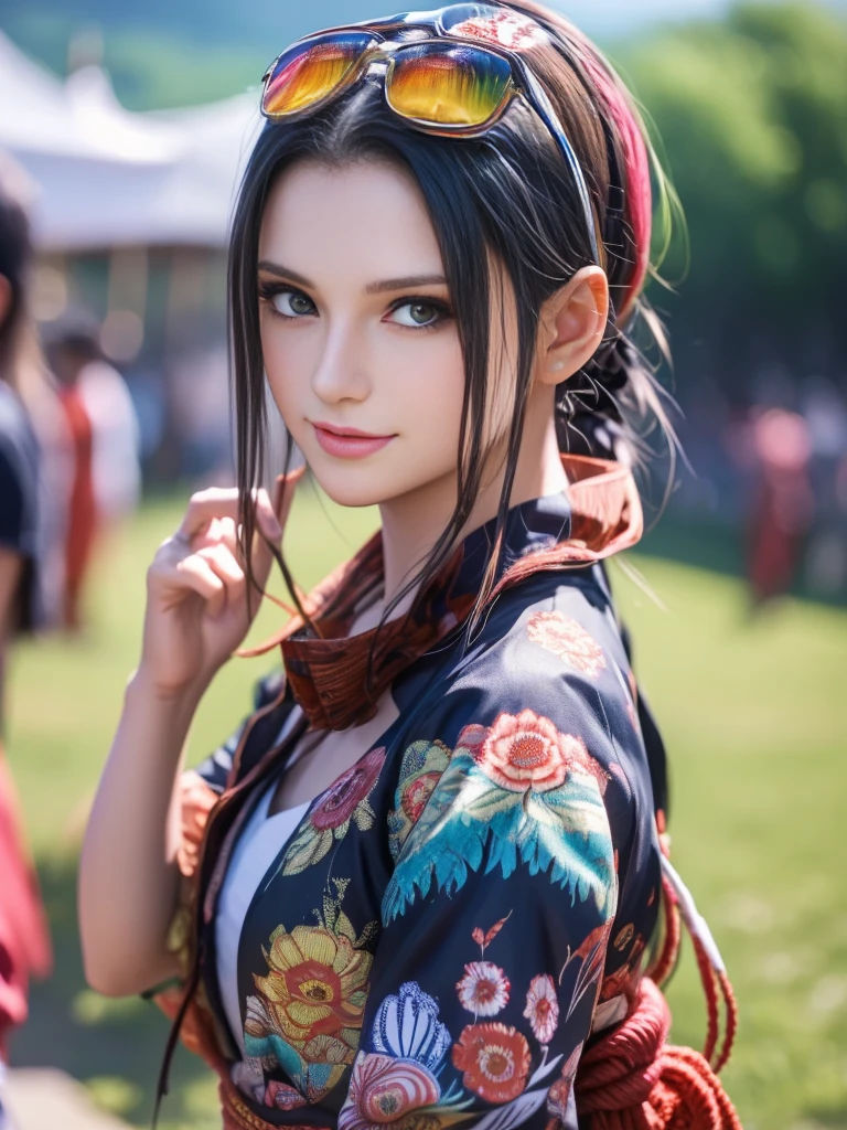 Highly detailed CG Unity 8K wallpapers, Highest quality, Very detailed, Very detailedかわいい, Age 25, Summer festival, yukata, valley,