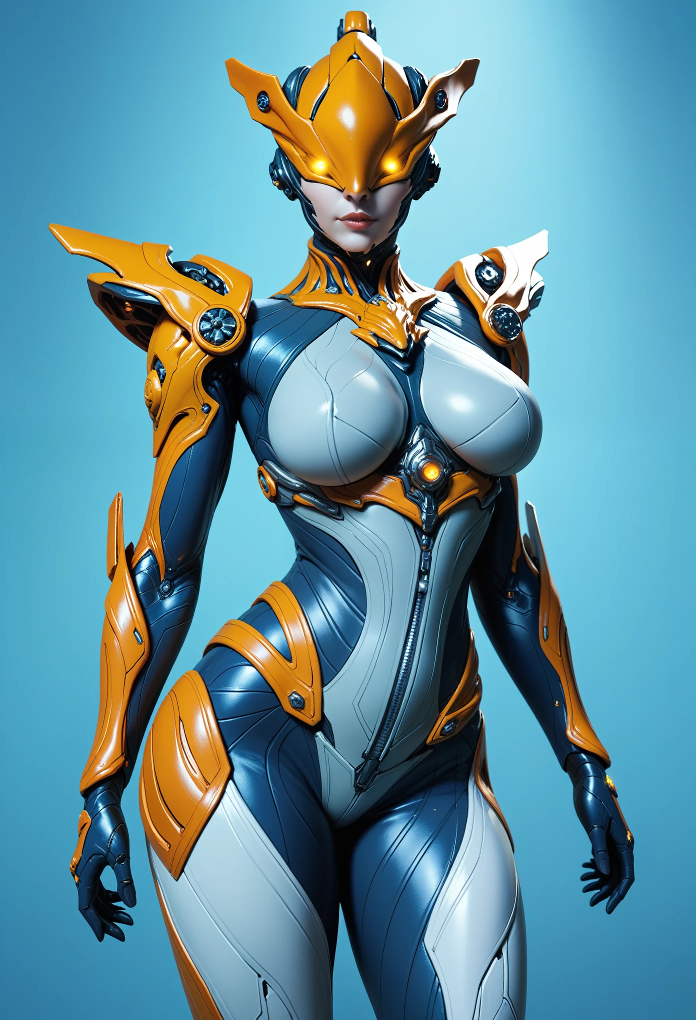 score_9, score_8_up, score_7_up, Wear mechanical clothing, Wonders of the machine, cyber, Cybernetic Guardian, Futuristic Armor, whole body, Front pose, Symmetric, Complex (Steel Metal [rust]), joint, Warframe style, cyborg, Female body and armor,