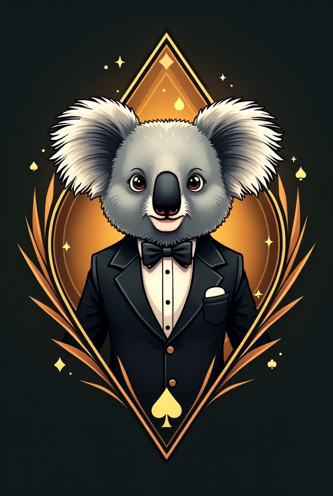 Make an online casino logo that has an animal as its main feature: koala