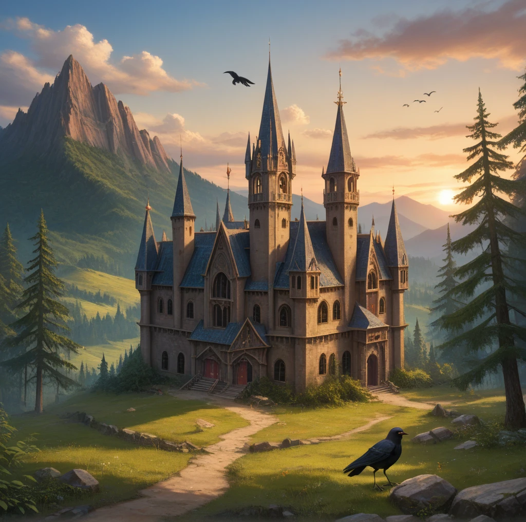 mountains of golden skulls, crow, Cathedral, twilightull, twilight, the legend of zelda: Tears of the Kingdom, crows fall all over the ground, Dark forest, 1 girl, One, Spider lily, Best quality, high quality, a high resolution, masterpiece, cinematic film still,score_9,score_8_up,score_7_up,masterpiece,best quality,8k,source_cartoon,source_アニメ, ultra quality, غيوم كبيرة جدة ومضيئة
في الليل نجوم تضيئ