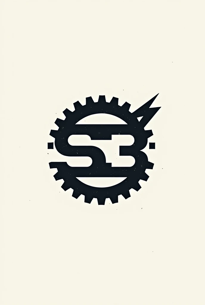 "SB" brand logo, theme industrial machinery, light background, add gear and electric symbol,