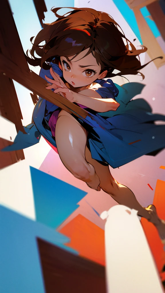 Anime woman naked brown hair