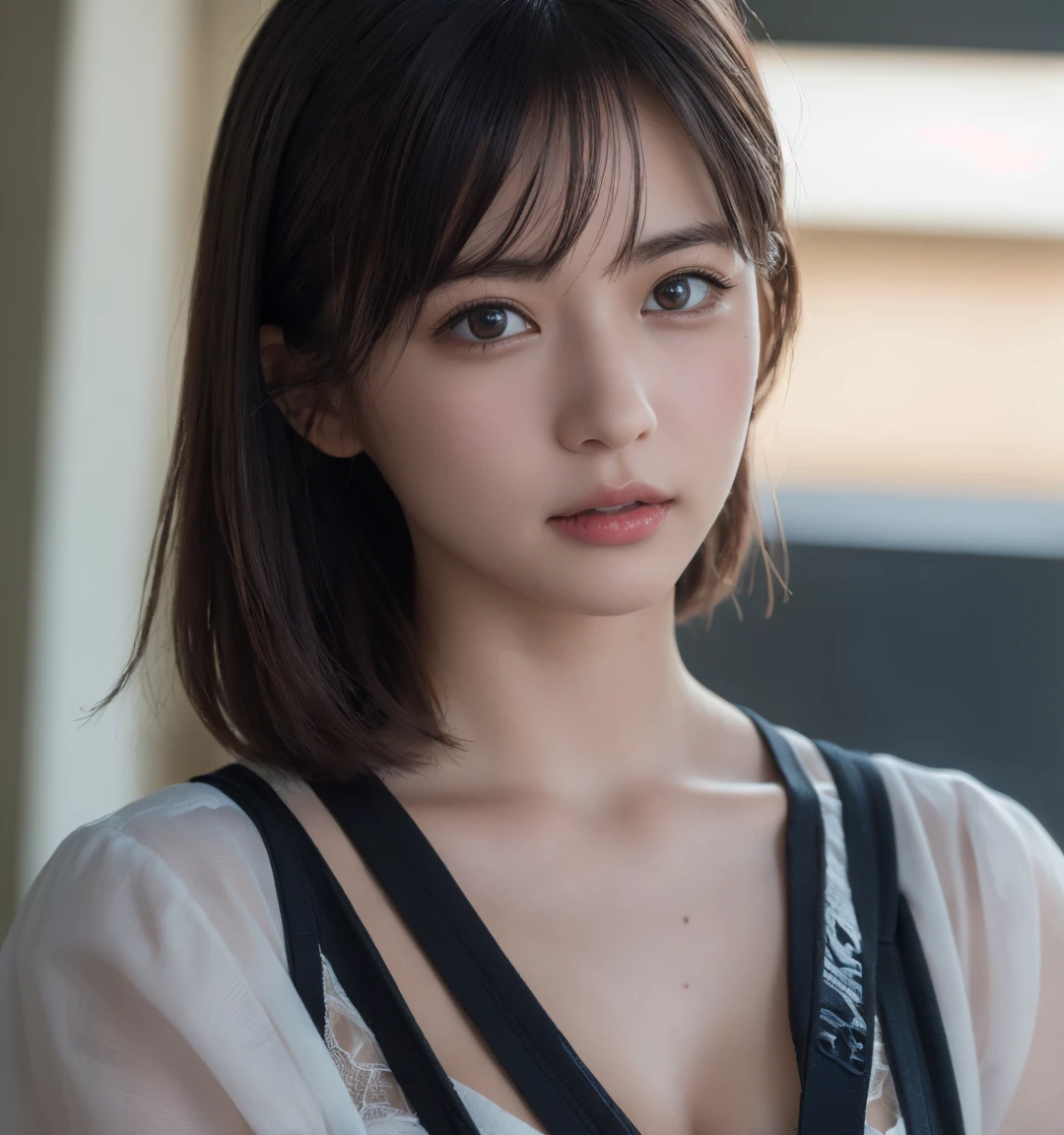 (Highest quality:1.4),(masterpiece:1.4),(Realistic:1.4),(Realistic:1.2),(超High resolution, RAW Photos:1.4),(High resolution, Very detailed:1.2),(8k:1.2),photograph,a photo of a dark-haired,one person's,alone,(((kindergarten teacher, Pink Apron, kindergarten:1.3), (Adult female:1.5),Large Breasts, (Kids Room:1.2), Children's Toys, During the day, A kind smile)),((Big Breasts)),(((Large areola:1.4))),((Upper Body:1.3))