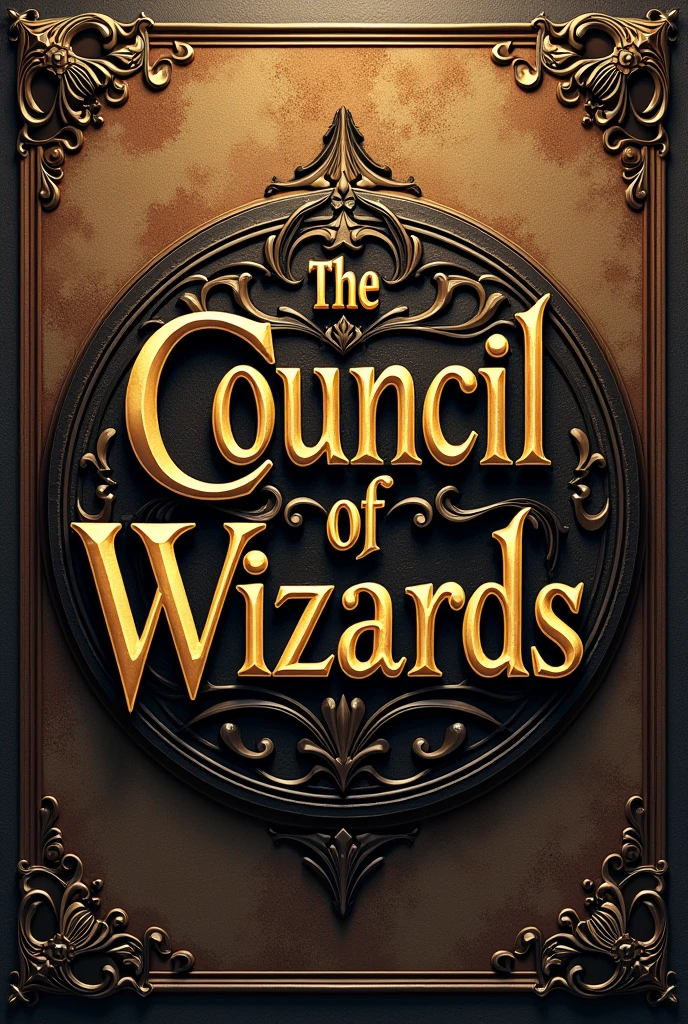 Create logo with engraved name "Council of Wizards" in classic style