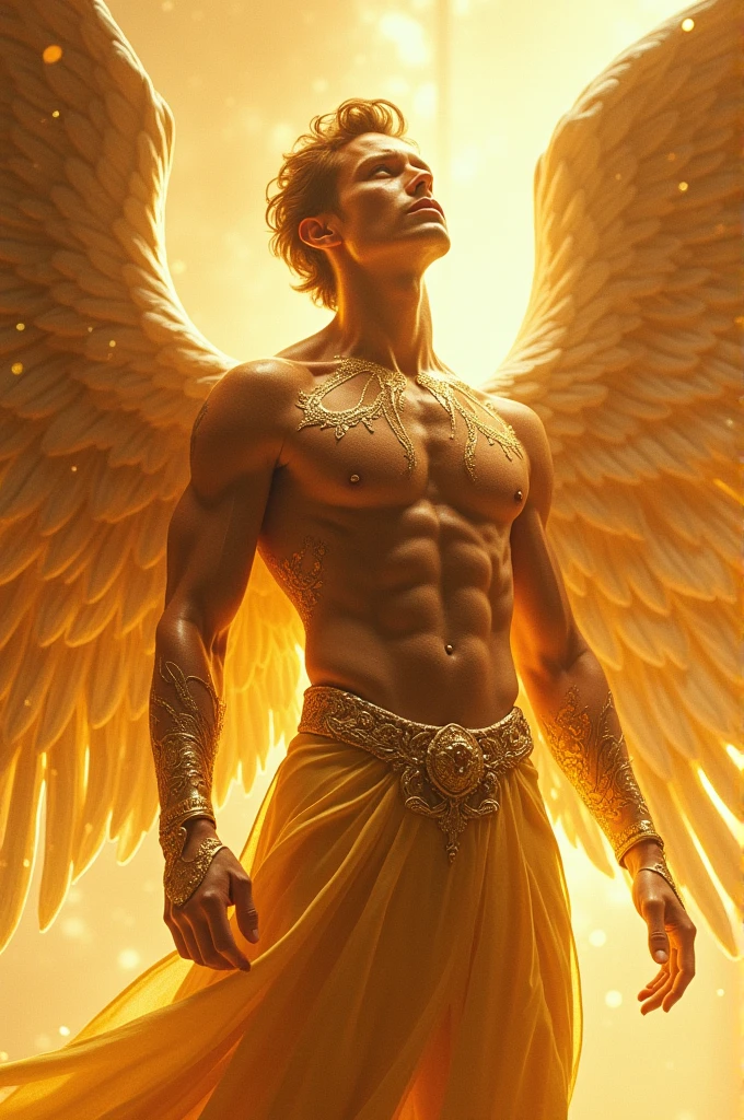 Lucifer angel of light dressed in golden clothes