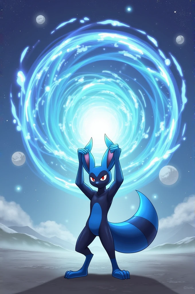 Lucario doing genki dama