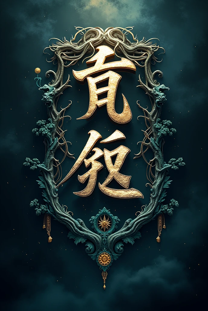 Create logo with engraved name "Council of Wizards" Chinese style 