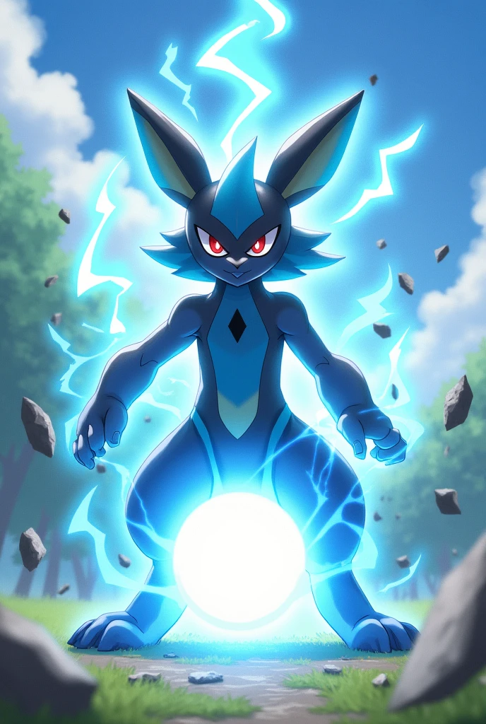 Lucario doing genki dama