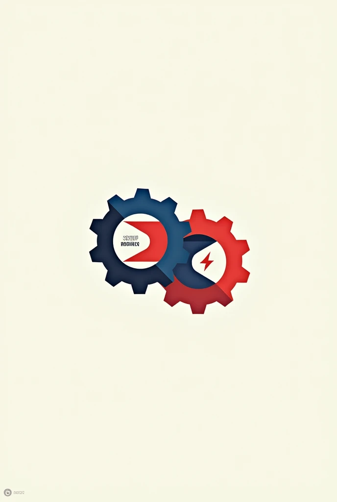 "SIDDHAPURA BROTHERS" brand logo, theme industrial machinery, light background, add gear and electric symbol, color Red and blue,