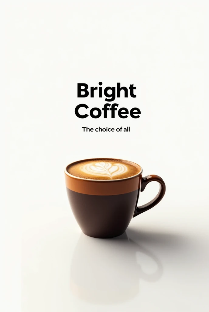 
Let big coffee photo

Back ground white 

Writer colour black 

Logo Name:  "Bright Coffee "
Moto Name:  "The choice of all"