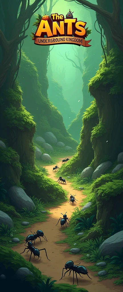 Game enterprise brand official website，strategy game，Little Ant Kingdom，Clarity，Green and white webpage，Real Ants，The story of ants，Ant nests，Realistic Ant，Gaming websites，3D realistic style，reference：dribbble，Behance and other avant-garde web design creativity，Novel typography，High-end typesetting solutions，Advanced typography，Banner picture game font says：The Ants: Underground Kingdom The World's First Ant Strategy Games，