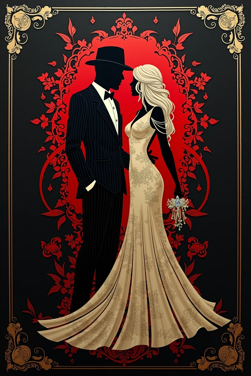 a wedding invite card mafia in theme