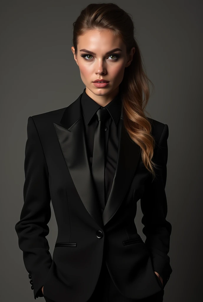 Andrei Stoica as adagio dazzle female with black suit and black necktie