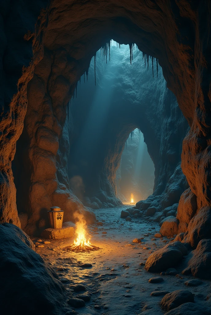 Let's continue building this scene!
Here are a few more options to consider for the cave scene, incorporating the elements you've described:
Option 1: A Haunting Discovery
"...The cave, illuminated by the flickering torchlight, stretched into the darkness. She stepped forward, her boots crunching on the ancient stones. The air was thick with the scent of decay and something more... primal. As she ventured deeper, she stumbled upon a hidden chamber adorned with strange, otherworldly symbols. In the center of the room, a sarcophagus glowed faintly, emitting a pulsating light. Her heart pounded in her chest as she realized she was not alone..."
Option 2: A Confrontation
"...The cave echoed with the sound of dripping water and the distant howl of a wild animal. She gripped her makeshift spear tighter as she descended into the darkness. The flickering torchlight revealed a group of shadowy figures huddled around a fire. Their eyes gleamed with a feral intensity as they turned to face her. A low growl escaped their throats. She knew this was a fight she couldn't avoid."
Option 3: A Moment of Peace
"...The cave was a sanctuary, a place where she could escape the harsh realities of the wasteland. She sat on a rock, her back against the cool stone wall, and watched the flames dance on the rough surface. The rhythmic lapping of water against the cave walls provided a soothing soundtrack. For a moment, she allowed herself to dream of a time when the world was a peaceful place."
Would you like to explore one of these options further, or perhaps combine elements from different scenarios?
Here are some additional ideas to consider:
The cave's purpose: Is it a natural formation, an ancient burial site, or something more sinister?
What she finds inside: A hidden treasure, a dangerous creature, a clue to her past.
The atmosphere: Is it eerie and foreboding, or peaceful and serene?
We can also delve deeper into the character's emotions and reactions. For example:
Fear: How doe