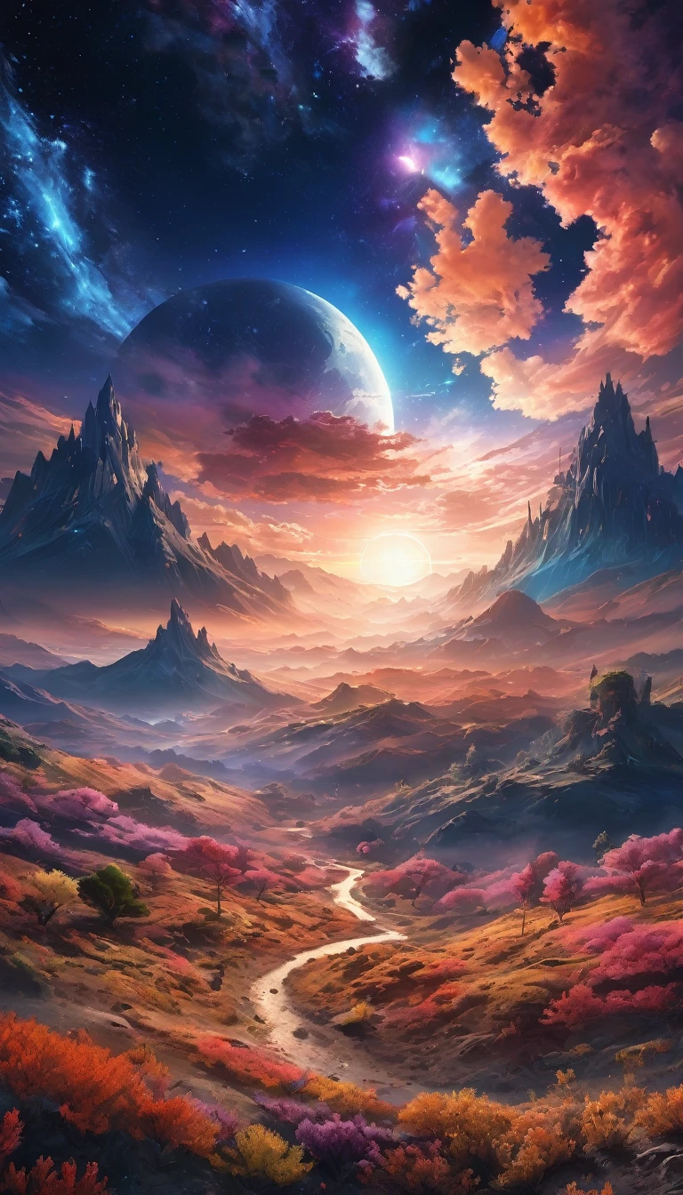 nightの池:1.5, (masterpiece),(Highest quality:1.0), (Ultra-high resolution:1.0), Detailed illustrations, Detailed landscape, colores Vibrants, 8k, night, Lunar clouds, (( Magic, beautiful:1.4 )) , (( Highest quality, Vibrant, 32k clearly defined light and shadow)).