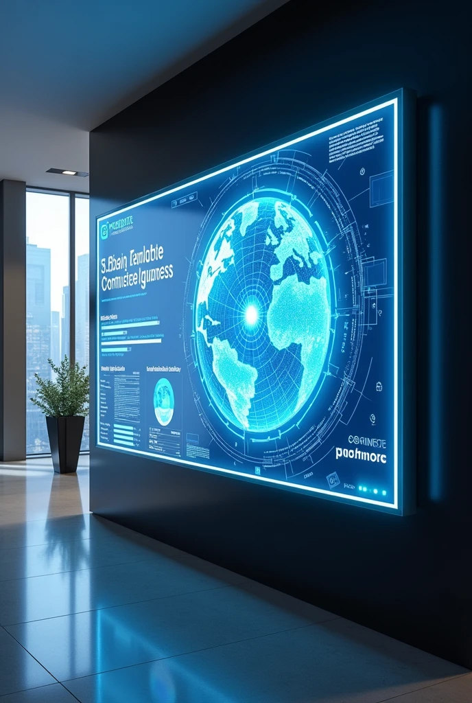 a futuristic presentation tv screen.