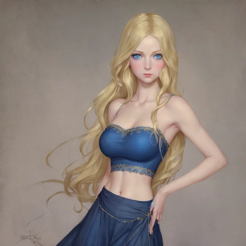 5 girls,Group long blonde hair, blue eyes,Hanging eye 1930s European style, high quality, full-body shot, , Big breasts, beauty的腿, Shoulderless crop top and skirt , delicate eyes, Delicate lips, Extremely detailed face, long eyelashes, Elegant, beautiful, beauty, charming, Exquisite, Realism, 8k, best quality, masterpiece, Shy look anatomically correct, accurate, high detail, Very long hair,