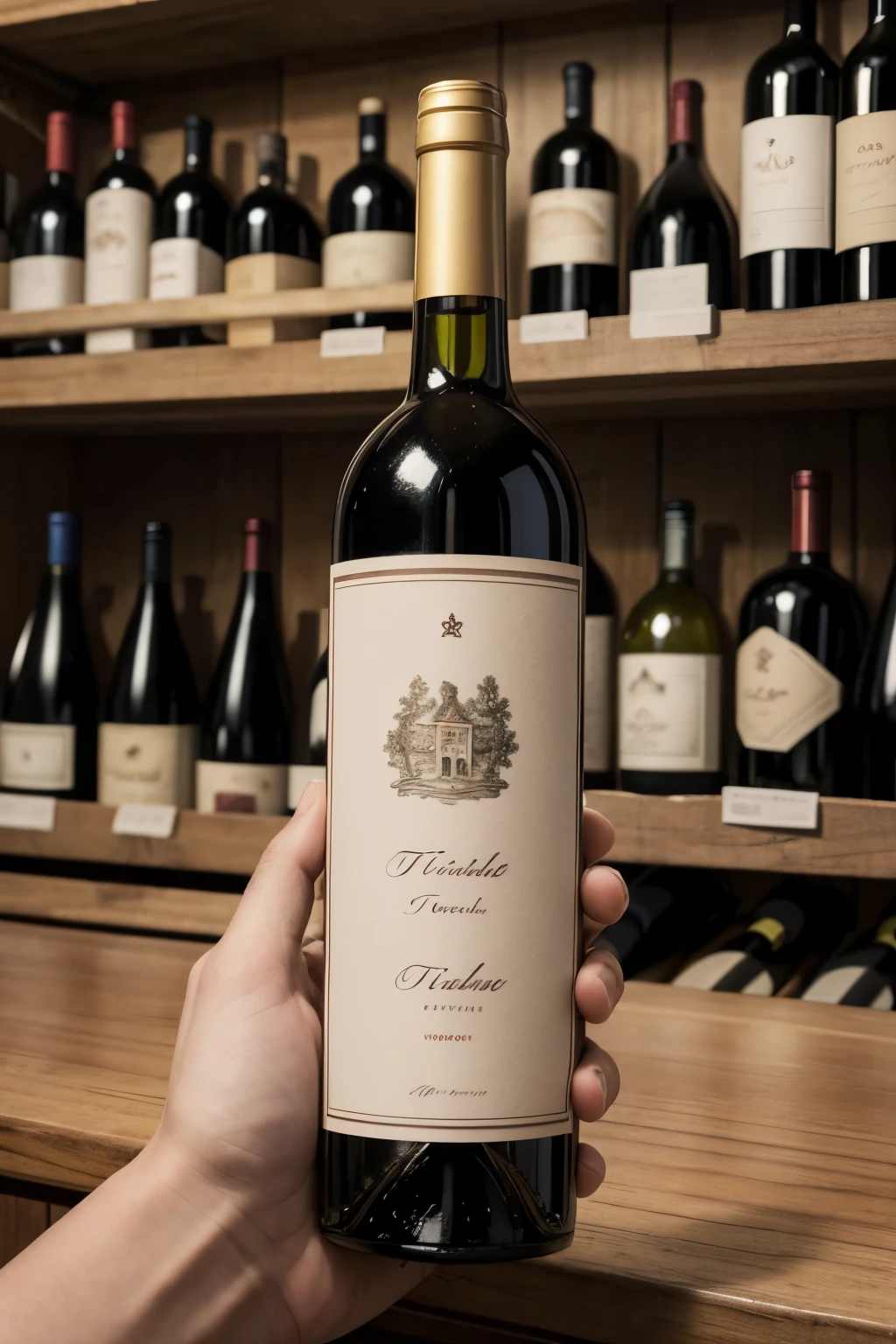 create a wine label with the name: Tirado Family