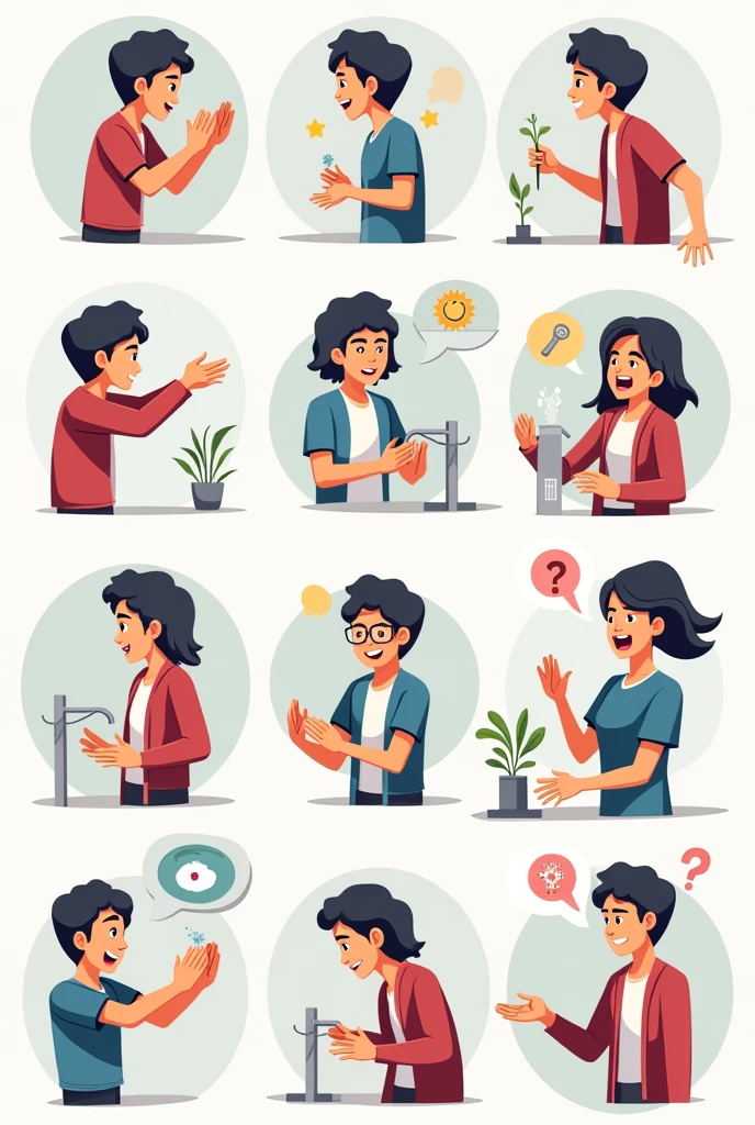 Cartoon images for ocd disorder and its symptoms, for academic presentations