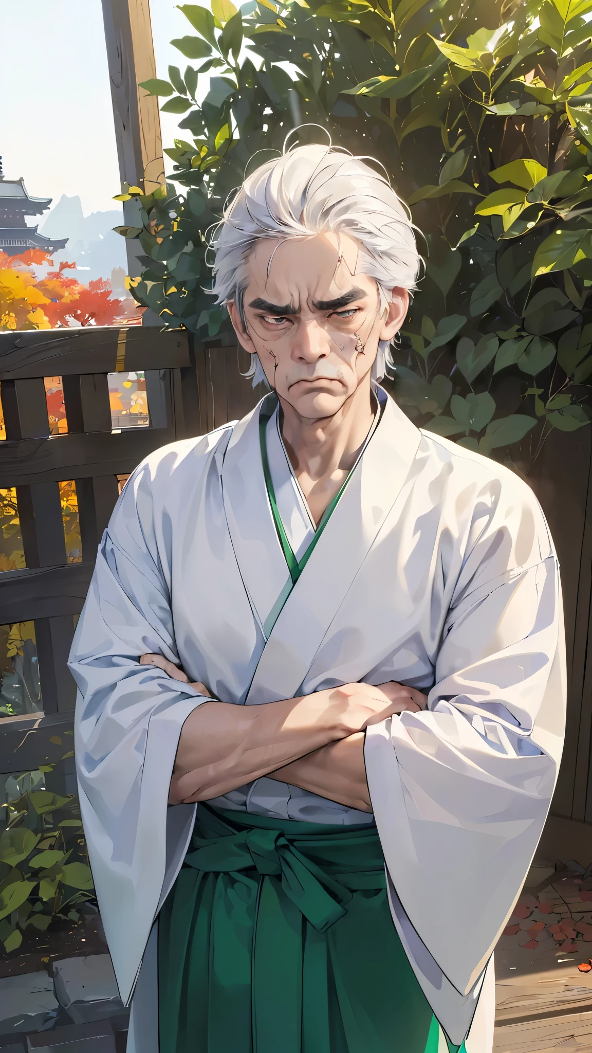 (Perfect Anatomy:1.2)(Absurd, High resolution, Super detailed),masterpiece,Highest quality,High resolution,8k,Realistic Face,Realistic skin texture,Expanded Texture, Amazing clarity,anime elder,(Super detailed eyes and face),Gray Hair,Very short hair,(65 years old) (furious:1.6),(elder:1.5),Asian Face,(Ugly Face:1.5),Hook Nose,Narrow eyes,(Sagging under the eyes:1.2),(Frowning:1.5),(Skinny man:1.3), ,,、(Arrogant attitude resulting from lack of self-confidence:1.5),(View the viewer:1.5),Chief,stingy :1.5,