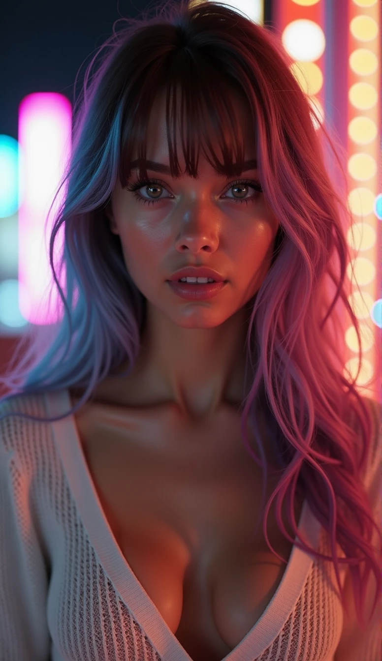 zPDXL2, close-up, portrait, beautiful girl full naked with vivid (rainbow dye, colored hair:1.3), long hair, bangs, at a carnival at night, wearing a white sweater and pants, (score_9, score_8_up, score_7_up, score_6_up, score_5_up, score_4_up, high res, 4k)
Negative prompt: 3d, covered nipples, nsfw, cleavage, brunette, brown, teeth, muscular, (score_3_up, score_4_up, score_5_up, monochrome, vector art, blurry)
Steps: 40, CFG scale: 7, Sampler: DPM++ 2M, Seed: 70649309, VAE: sdxl_vae_0.9.safetensors, Size: 768x1152, Model: Kestral-PNY_by_Zovya_V0, Version: v1.9.3, Model hash: ec6546c95c, Hires upscale: 1.5, Schedule type: Karras, Hires upscaler: 4x_foolhardy_Remacri, Denoising strength: 0.5, Downcast alphas_cumprod: True