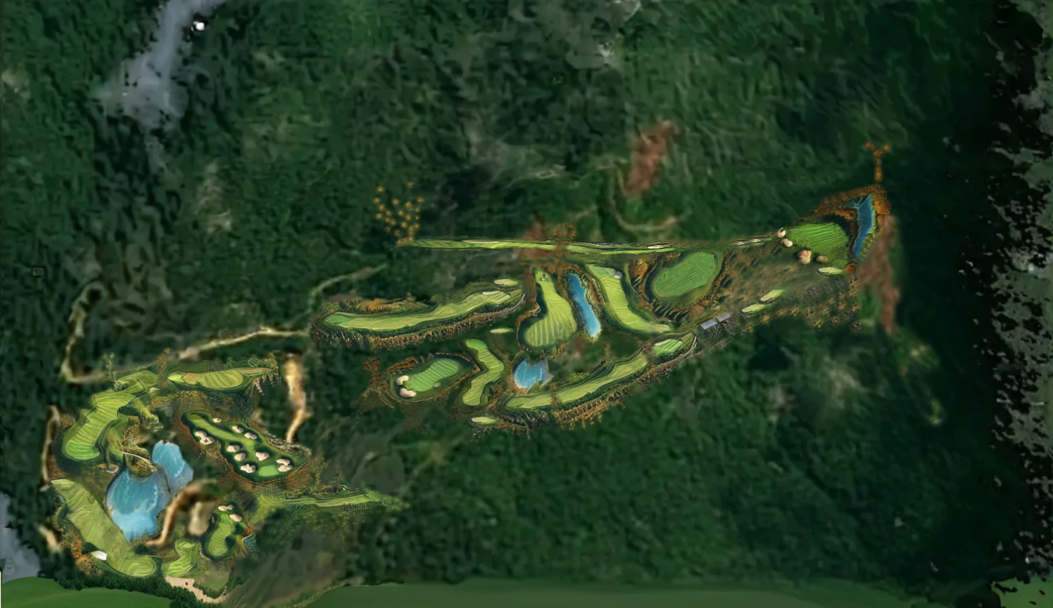 This is a sketch of the 18-hole golf course.，Please make partial corrections，Become more beautiful