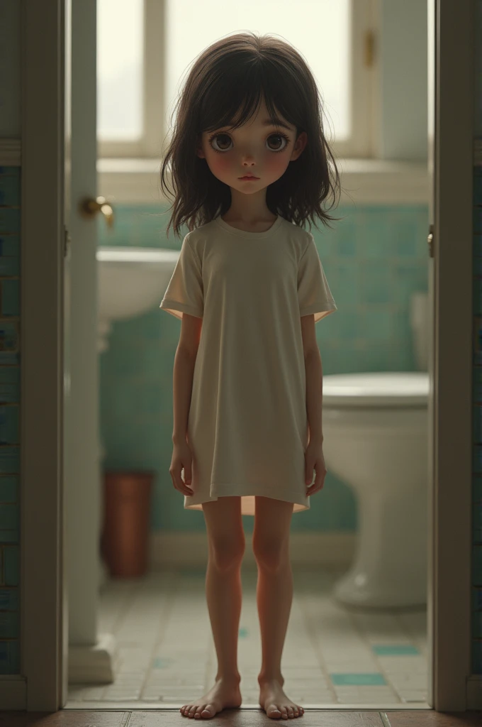 A girl standing in bathroom