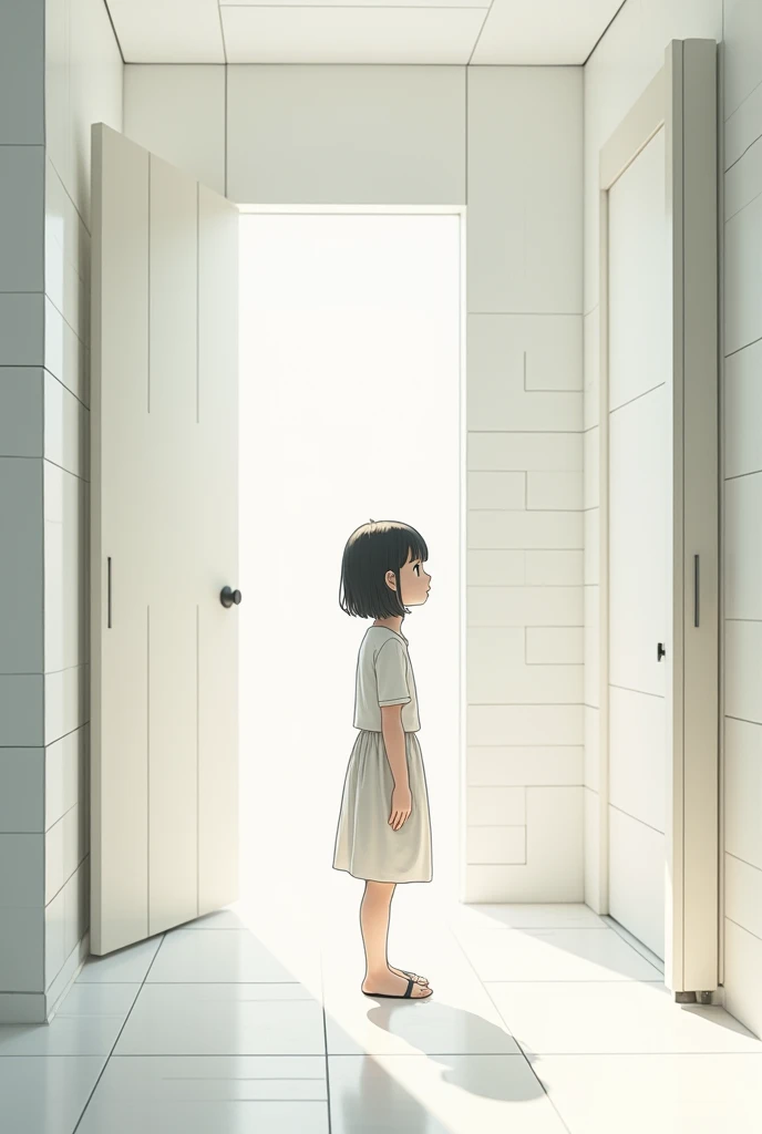 A girl standing in washroom