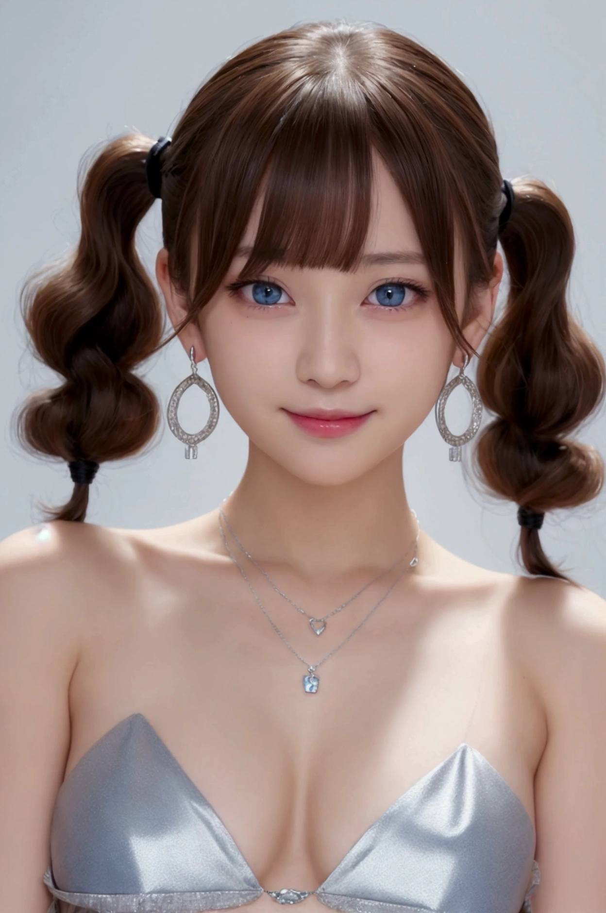 naked、Only the face、Wide forehead、short hair with twin tails、Long bangs、Blonde、Double、blue eyes、Silver earrings、Get angry、smile、Bangs standing、The bangs are up、eye shadow、Xiaowa、Wide forehead、naked、Heart Necklace、Brown Hair、Curly bangs、Tattoo