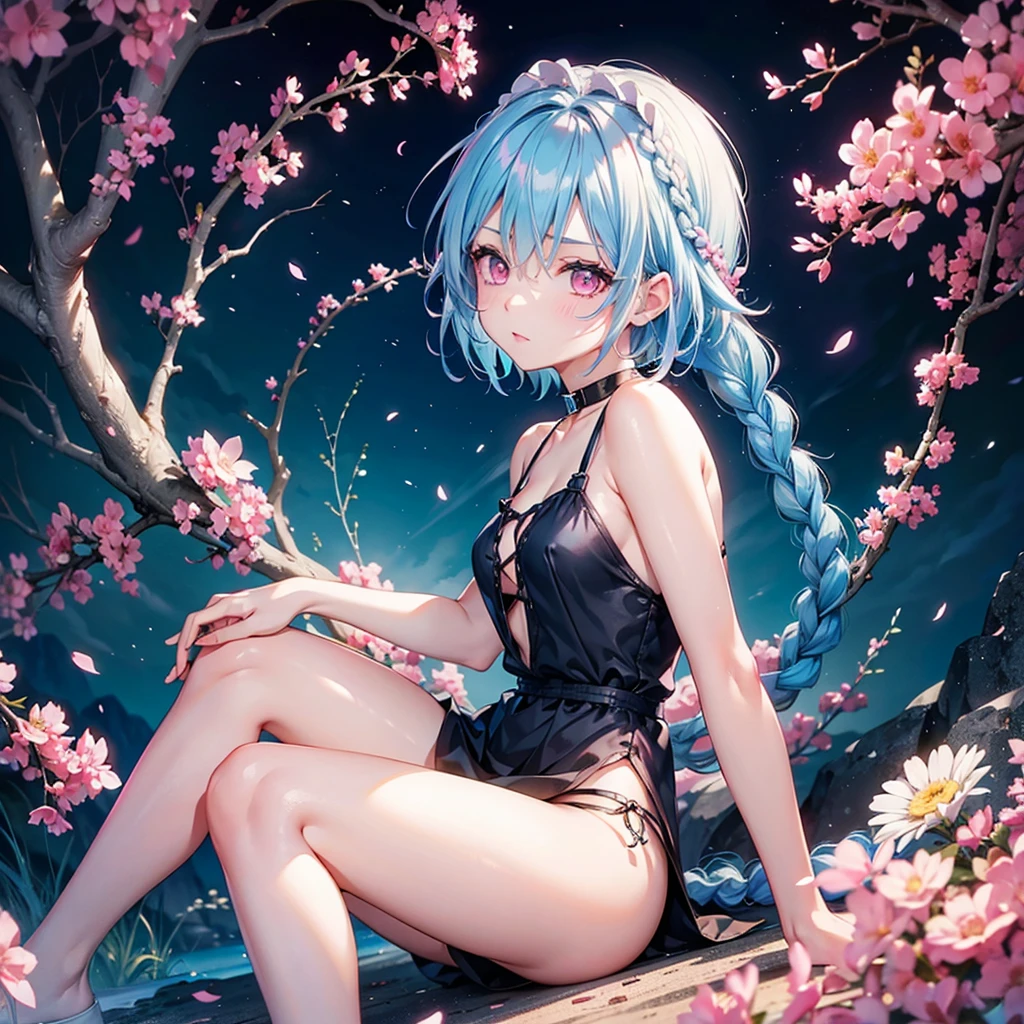 (Sky blue hair),(Braided short hair), (Pink Eyes),Fair skin) ,(whole body),(one person's),(There are lots of pumpkin ghosts in the background),Cat ear,Cat's Tail,(Sailor suit),(Bruises and ugly faces),(Fall into Darkness),If you don't give me sweets, I'll play a prank on you.),(Halloween Night Party),(masterpiece, Highest quality, Very detailed, Best Shadow), (Detailed Background), (Beautifully detailed face), High Contrast, (Best lighting, Very delicate and beautiful), ((Cinematic Light)), Hyper Detail,8k, Dramatic Light, Intricate details,night,(Bats flying in the background),High quality
