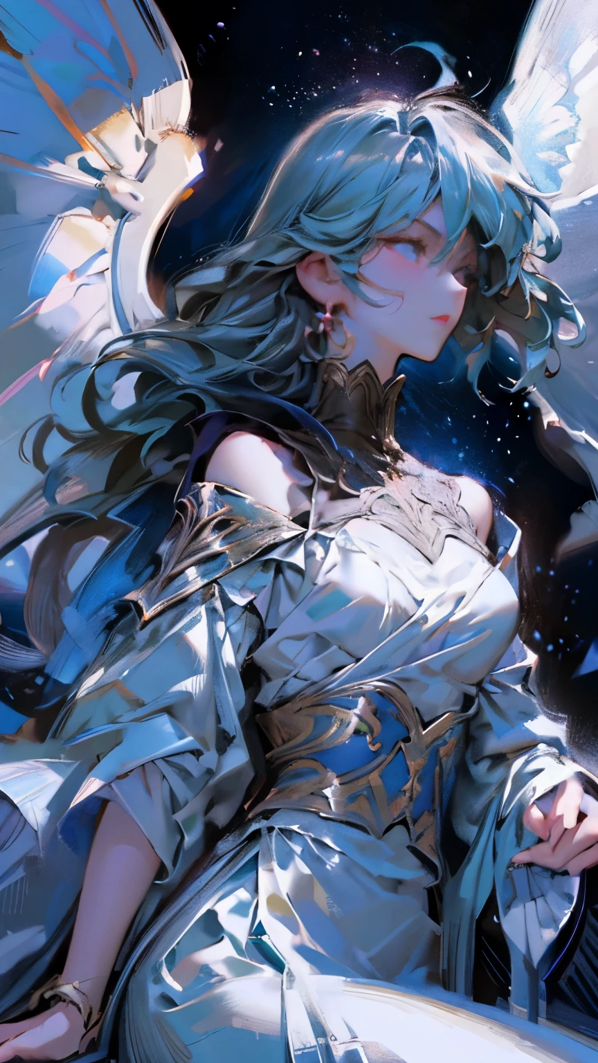 angel on cloud, (whole body:1), lie lay, low angle shot,  High heel ((高精度呈现每一个detail)Extremely accurate depiction)[high resolution], artstation Popular on Pixiv, Pixiv competition winner, pixiv, Digital Art on Pixiv, Popular on Pixiv, In Pixiv, Top rated on Pixiv, Anime fantasy illustration, Zerochan art, angel knight girl, pixiv style, With big wings, Anime Fantasy Artwork, (Detailed illustrations,Very beautiful and detailed drawing,Delicate lines and rhythm,Real texture expression),[Painted main line],[laboratory],[[endless] (best quality:1.2, Very detailed, up-to-date, Energetic, 超high resolution, High contrast, Very detailed, masterpiece:1.2, best quality, Best aesthetics), (((1 girl))), Beautiful woman, (Full of entertainment:1.2), Large Breasts, (Large Breasts), Delicate skin texture, Detailed fabric texture, Delicate face, detail