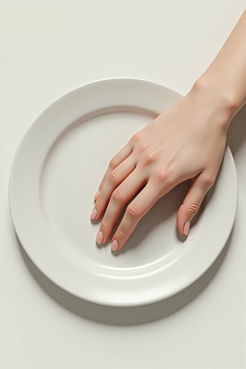 Hand on plate