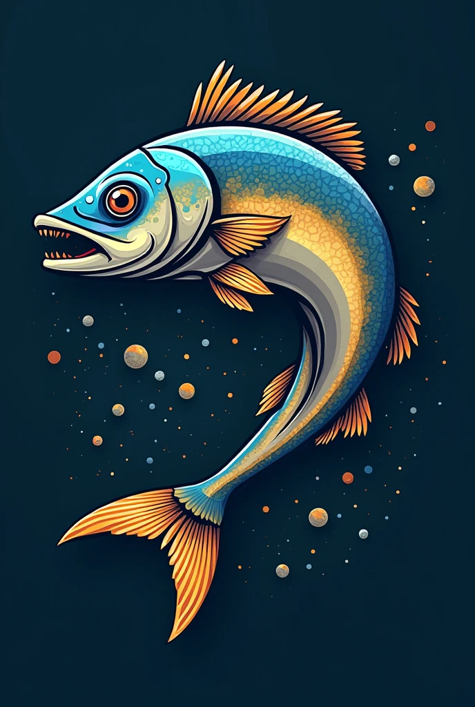 create a name of the M ishaq logo  on the fish trader company