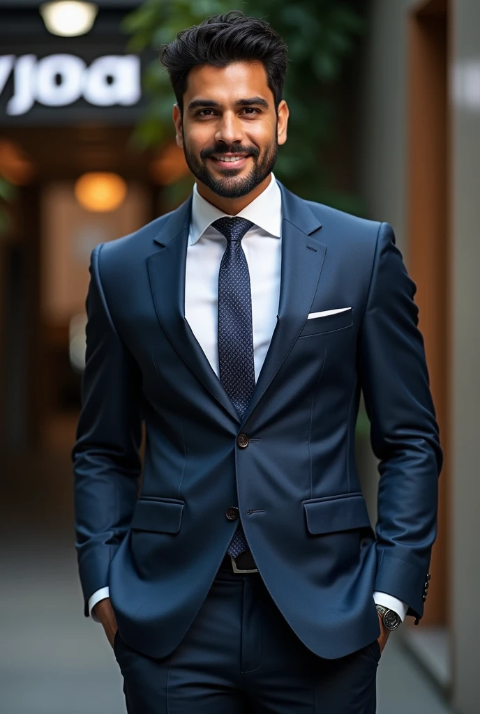 I want to create a picture that has my channel name (e-commerce by Faisal Qureshi) and a very nice logo and a businessman and very handsome man in this picture.