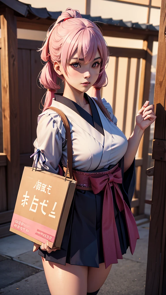 japanese, ta lasts, holding a sign, written: 300 subscribers, 4k, HdR, UHD, 3D